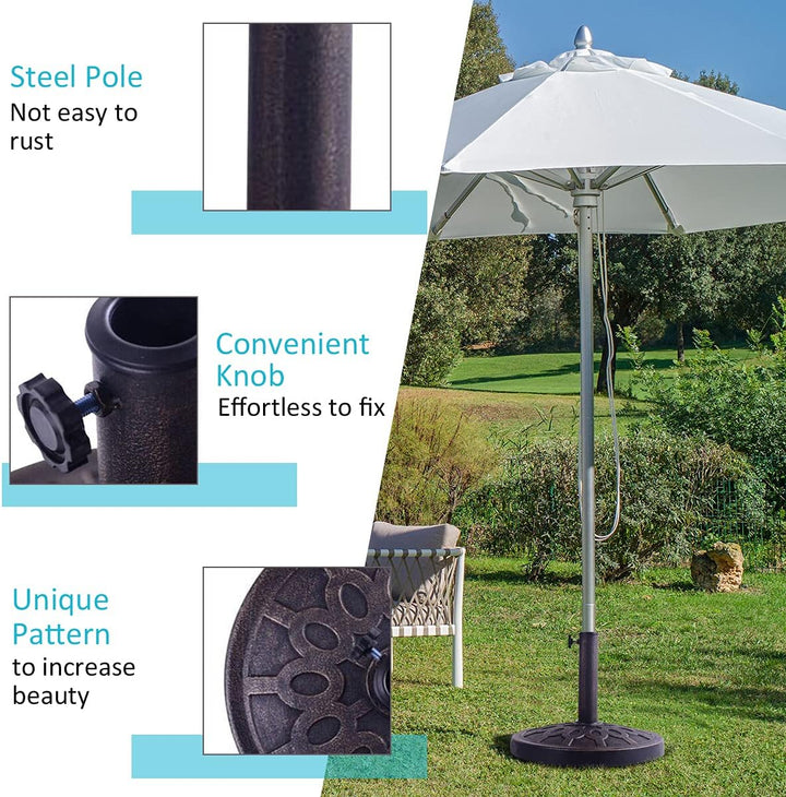 RELAX4LIFE Sonnenschirmständer, Schirmständer aus Kunstharz, Balkonschirmständer für 38/48 mm Schirm