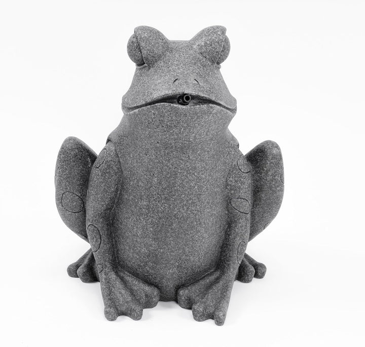 esotec Solar Wasserspeier Set Frosch sitzend, Solarpumpe, Teichfigur Gartenfigur Gartenstatue, Tauch