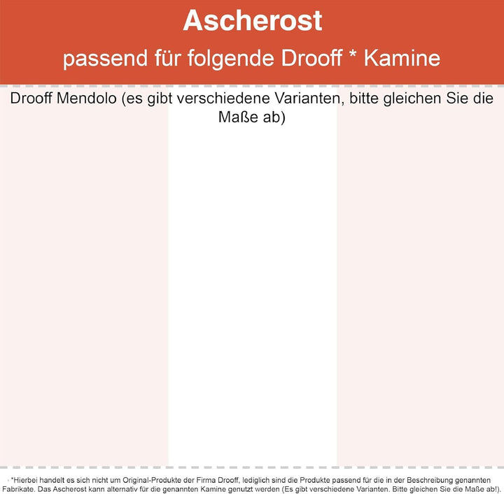 Kaminrost/Ascherost Rund Ø 173 x 10 mm passend für Drooff Mendolo ** Kaminöfen inkl. Modellübersicht