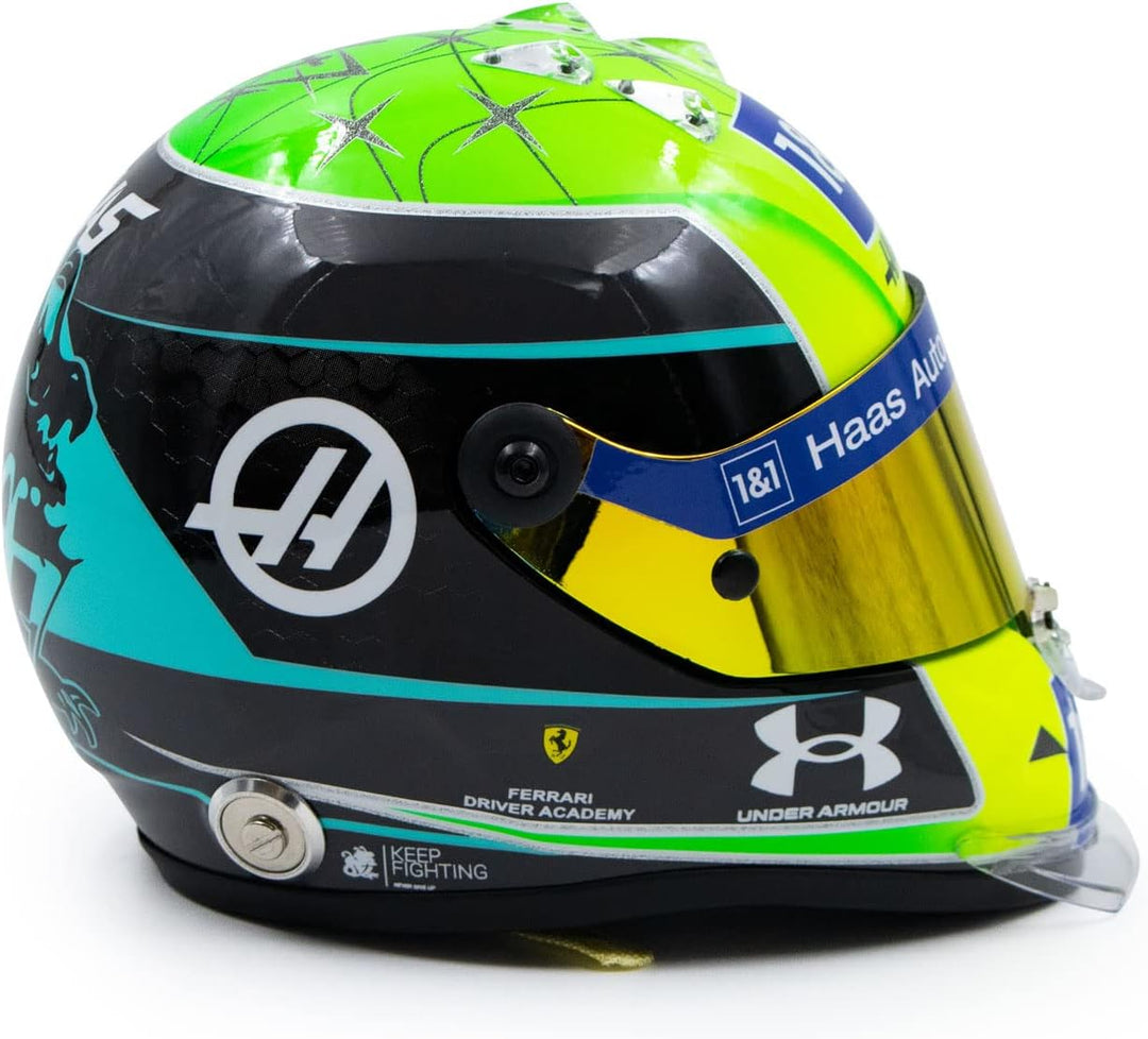 Mini Helmet MKS-MH-2-2022 Miniaturauto aus der Kollektion, Yellow/Green/Black