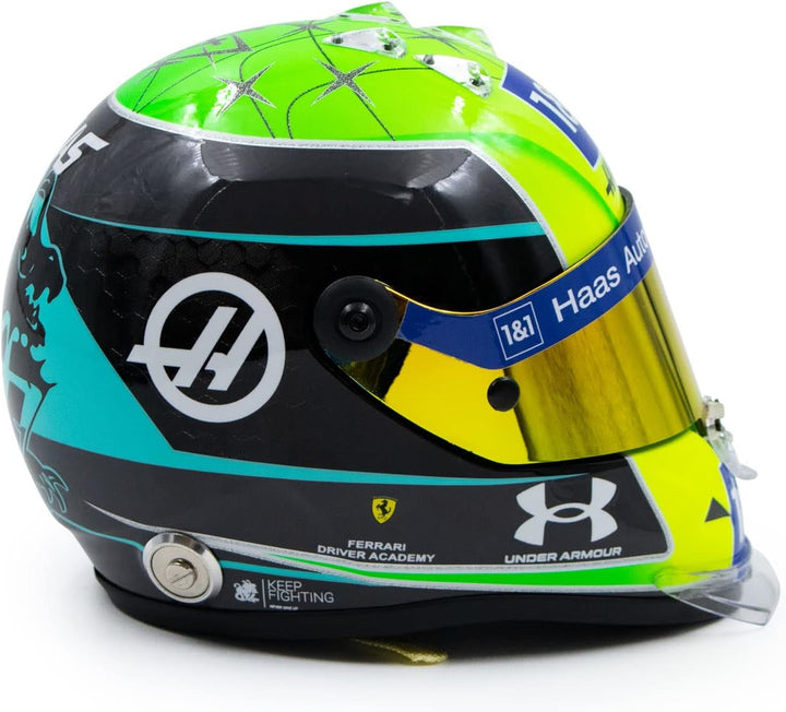 Mini Helmet MKS-MH-2-2022 Miniaturauto aus der Kollektion, Yellow/Green/Black