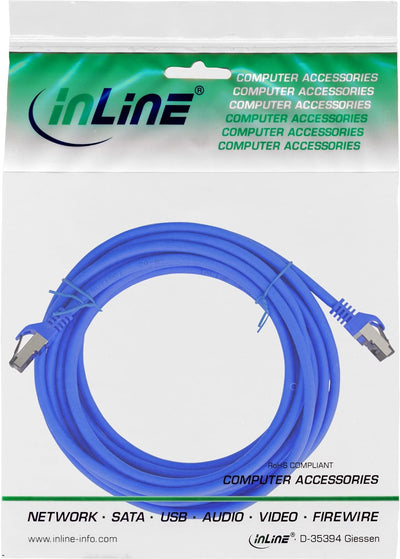 InLine® Patchkabel, S/FTP (PiMf), Cat.8.1, 2000MHz, halogenfrei, Kupfer, blau, 15m