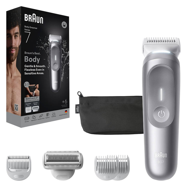 Braun BG7550 Series 7 Haarschneider für Herren, Körper, Brust, Achseln, Beine und Schamhaare mit Sma