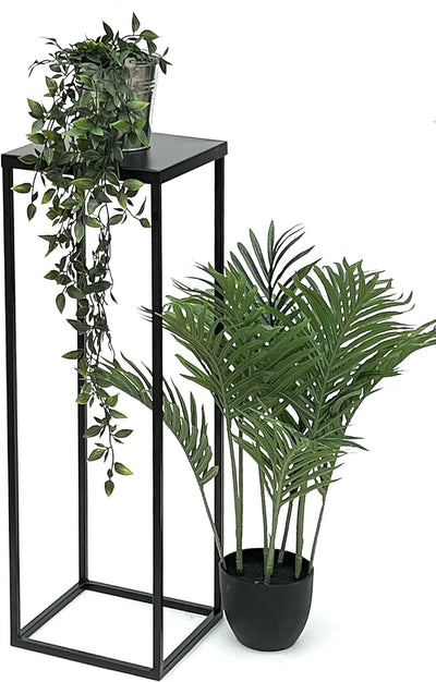 DanDiBo Blumenhocker Metall Schwarz 70 cm Eckig Blumenständer Beistelltisch FRA-005 Blumensäule Mode