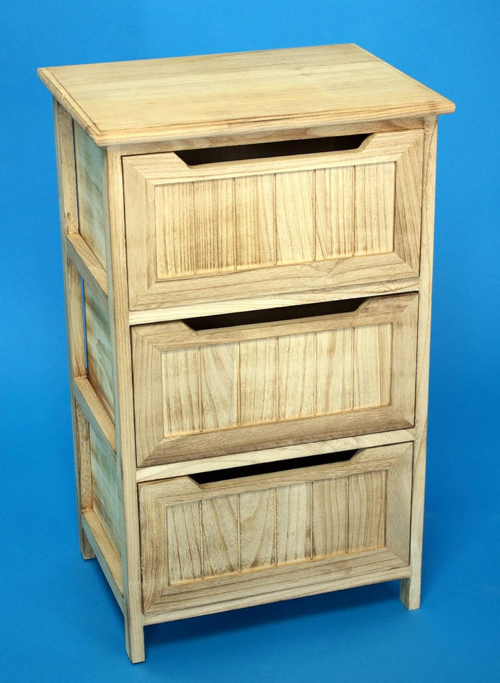 GeKi Trend Badkommode Holz Schrank 3 Schubladen Landhaus Vintage Möbel Badezimmer 41 cm B x 68 cm gr