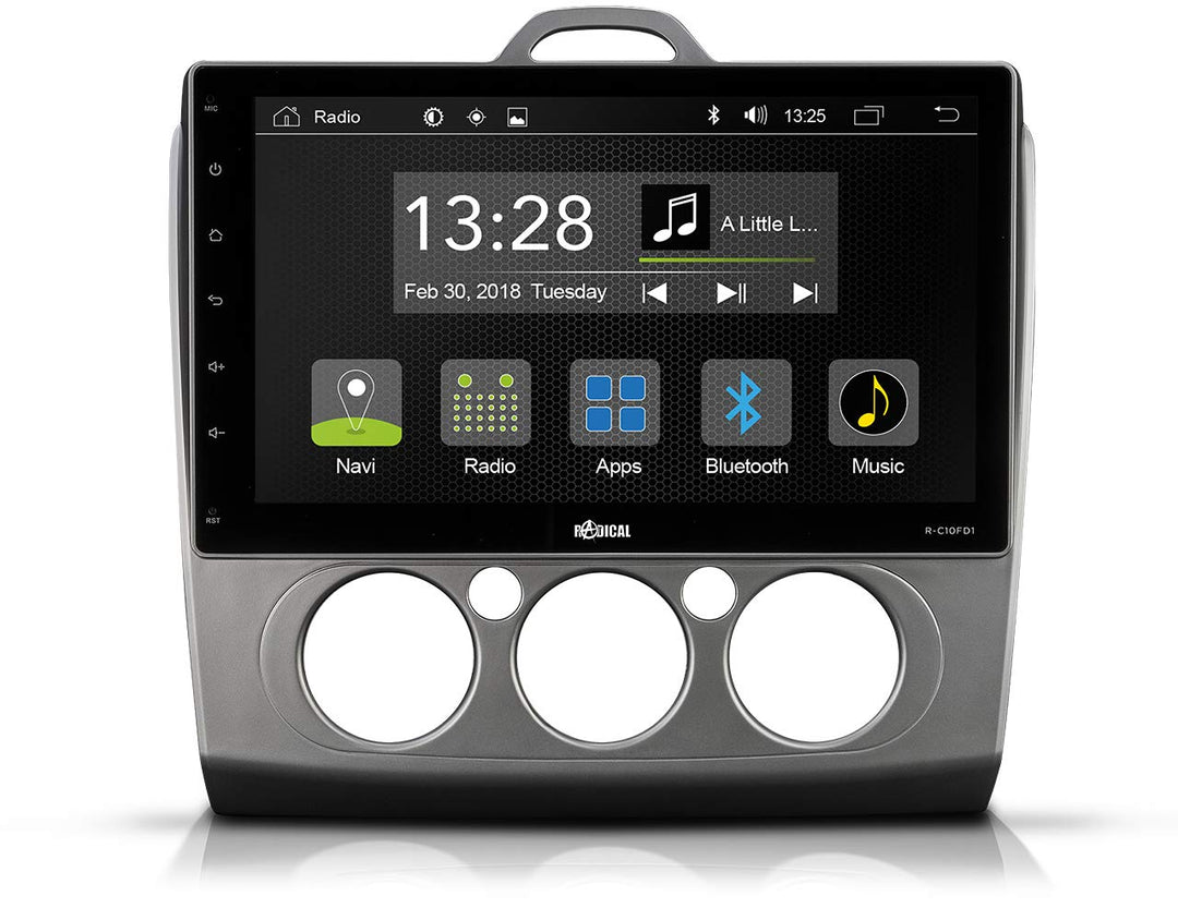 Radical R-C10FD1 mit 10.1“ Touchscreen | Autoradio passend für Ford Focus II (manuelle Klima) mit 7.