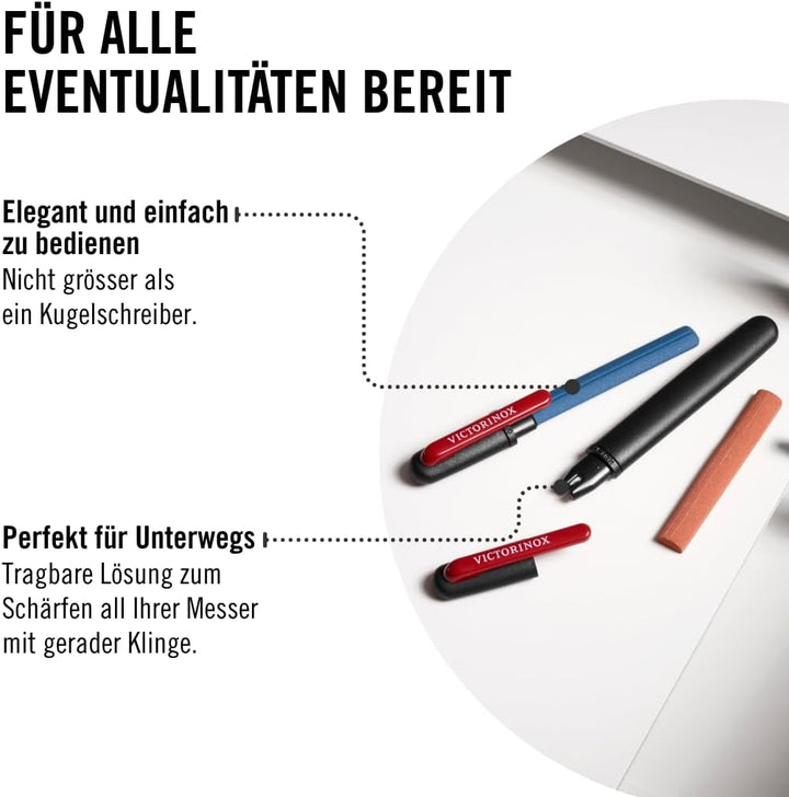 Victorinox Dual-Messerschärfer Outdoor, für Schweizer Taschenmesser, Schleifstein klein, schwarz One