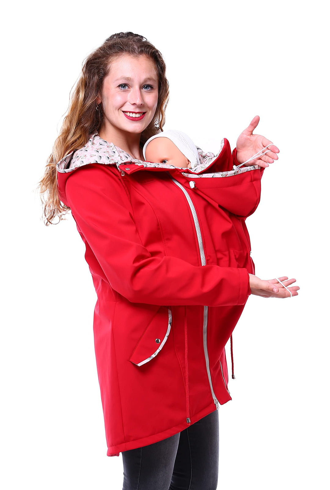 Viva la Mama 4in1 Trageparka für Tragen auf dem Rücken oder der Brust, Allwetter Softshell - PINA L