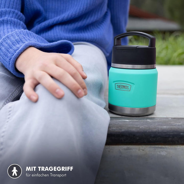 Thermos ICON Kids Thermobehälter für Essen 0,35l, grün, lime, Edelstahl, absolut dicht, hält Speisen