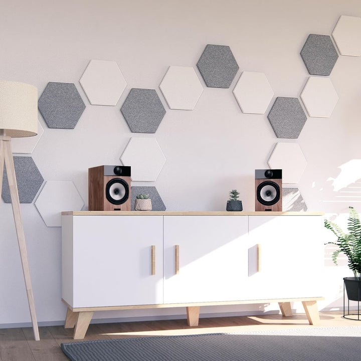 vilz Hexagon Akustikplatten selbstklebend 12 Stück aus recyceltem Filz - Hexagon Wandpaneele Schalli
