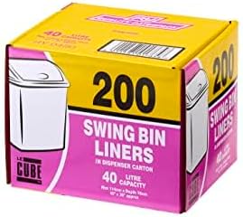 Le Cube RY01765 480 Säcke für Mülleimer mit Schwingdeckel, 40 l Fassungsvermögen, 200 Stück (Verpack