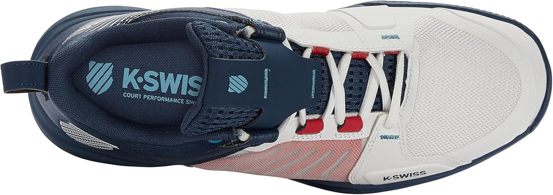 K-Swiss Herren Ultrashot Team Tennis Shoe 40 EU Blanc De Blanc Blue Opal Lollipop, 40 EU Blanc De Bl