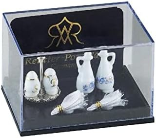Salz- und Pfefferstreuer, Miniatur im Massstab 1:12, Keramik, weiss oder helles Pastell, Rund, Porze