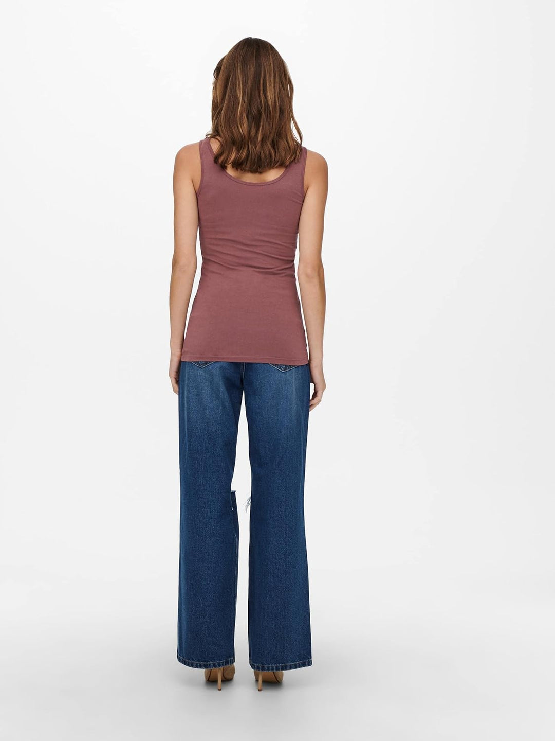 ONLY 3er Pack Damen Oberteile Basic Tank Tops weiss, schwarz, grau, blau, Creme Frauen Shirt lang So