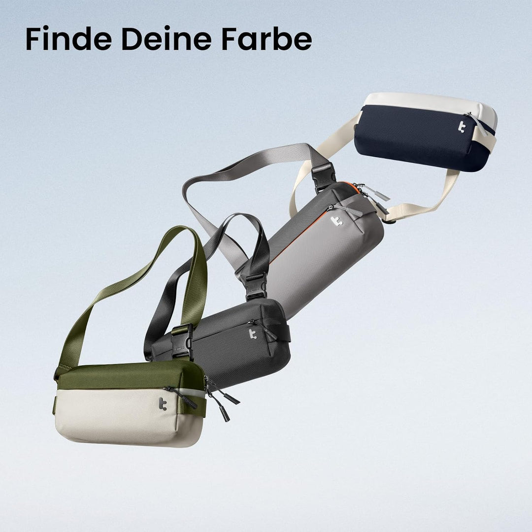 tomtoc Kompakt Sling Bag, 4L Minimalistisch Brusttasche Umhängetasche Schultertasche für Herren und