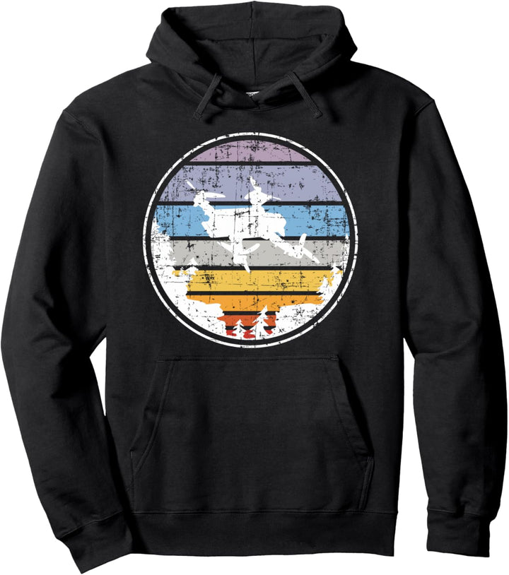 Vintage Sonnenuntergang Retro Style Drohne Quadcopter Pilot Pullover Hoodie