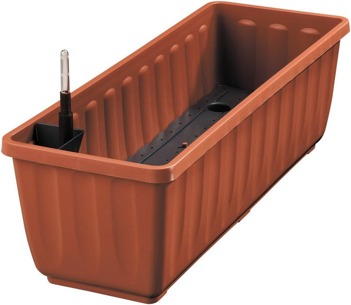 Blumenkasten AQUA FLOR Plus mit Bewässerung und Wasserstandanzeiger, Farben:terracotta 06;Länge:80 c