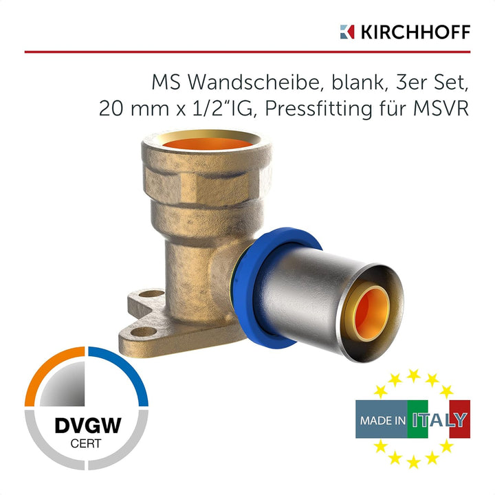 KIRCHHOFF | MSVR Rohr | 3er Set | Pressfitting 20 mm x 1/2" | Aluverbundrohr | für Heizung | Fussbod