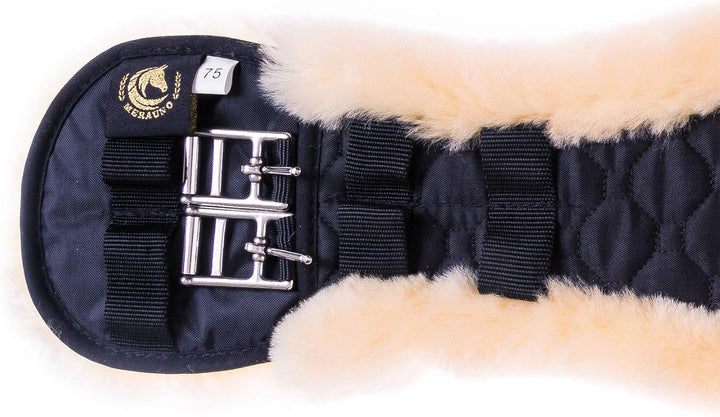 Merauno® Lammwolle Western Mondgurt Sattelgurt, aus Qualitäts Merino Lammwolle, Spezielle Anatomisch