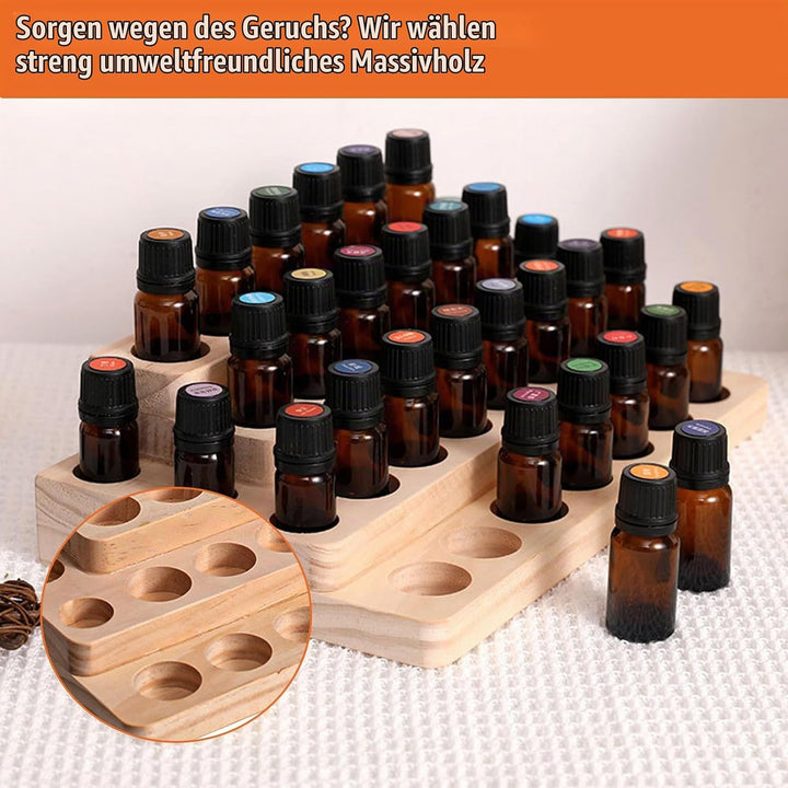 Holzkollektion Ätherisches Öl Display Ständer 30 Löcher Holzbox für ätherische Öle, Aromatherapie-Or