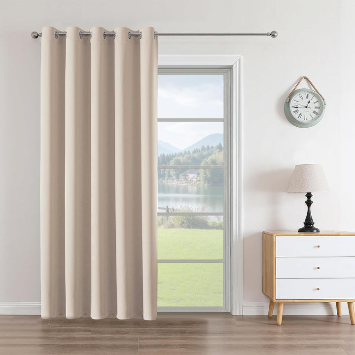 CUCRAF Ösen Kurze Vorhänge Fensterbehandlung Verdunkelungsvorhänge Raumdekoration - H137x B117cm Bei