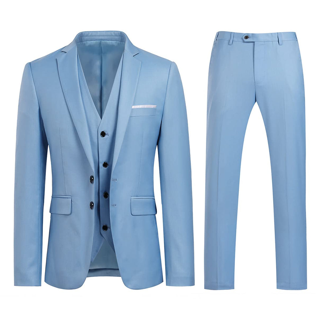 YOUTHUP Anzug Herren 3 Teilig Anzüge Slim Fit 2-Knopf Herrenanzug Modern Formell Sakko Weste Hose fü