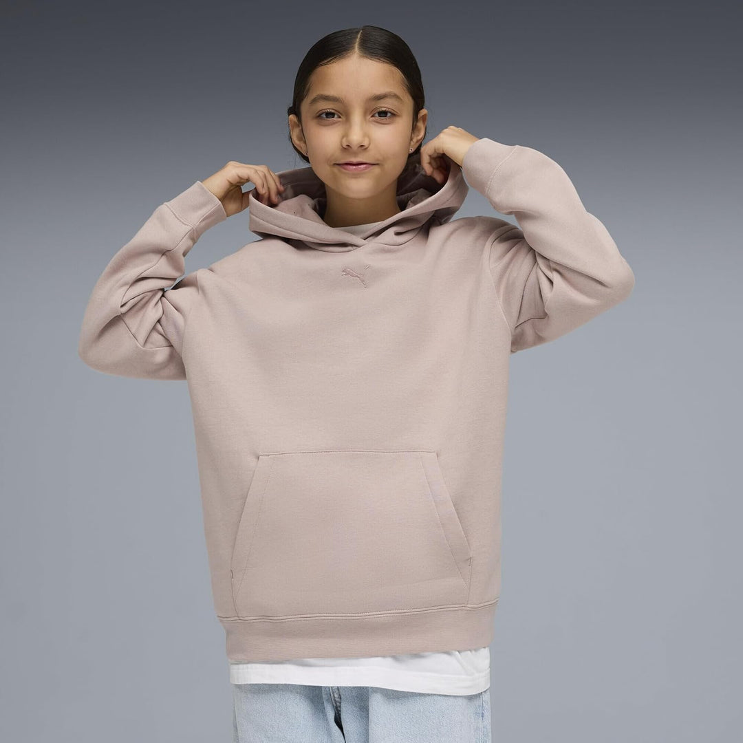 PUMA Mädchen Essentials Fleece Relaxed Hoodie 140 Rose Latte Beige, 140 Rose Latte Beige