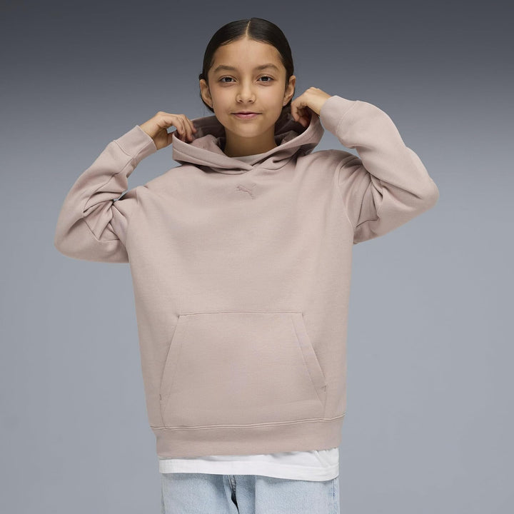 PUMA Mädchen Essentials Fleece Relaxed Hoodie 140 Rose Latte Beige, 140 Rose Latte Beige