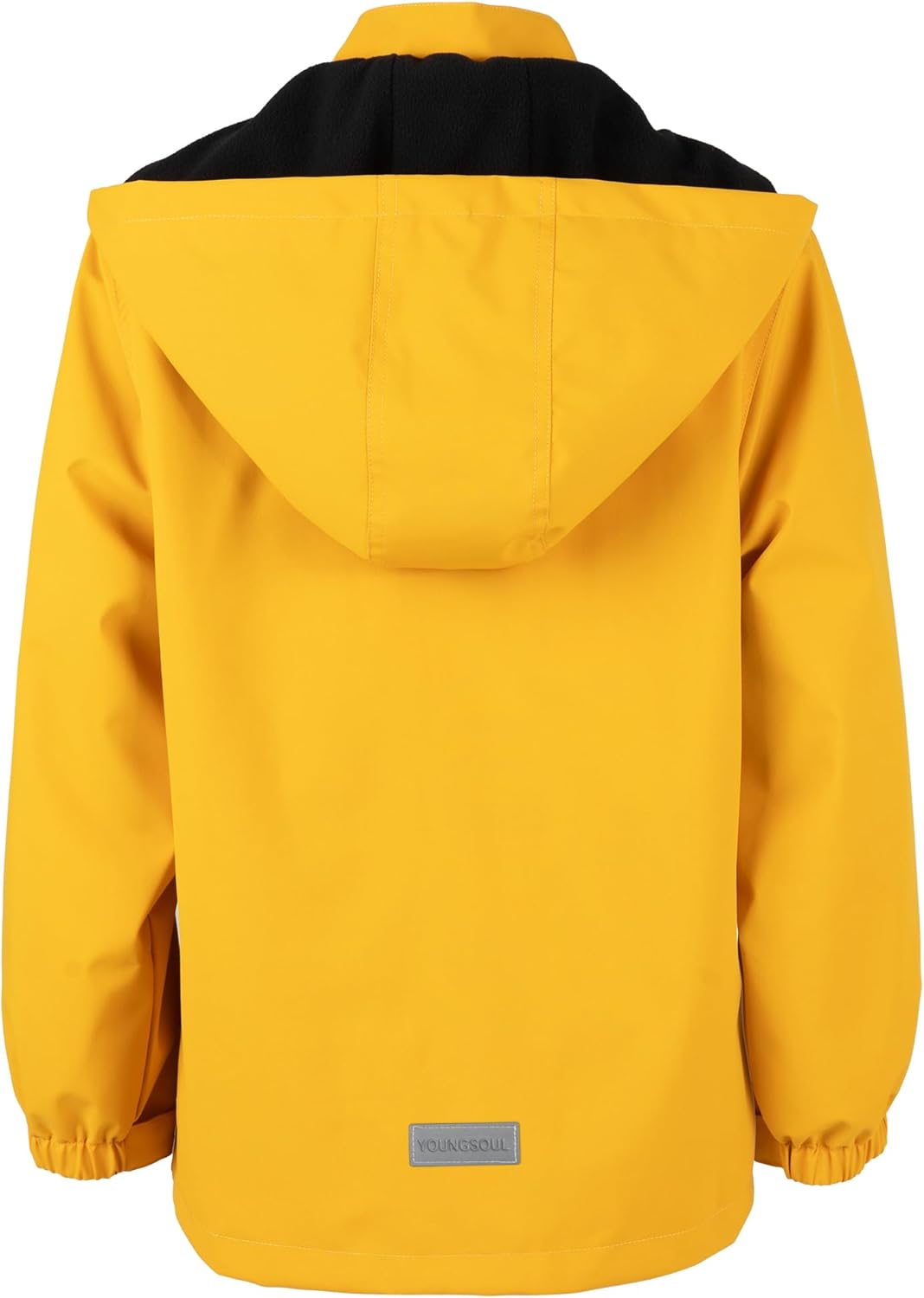 YoungSoul Kinder wasserdichte Regenjacke mit Abnehmbarer Kapuze, 146-152 Gelb