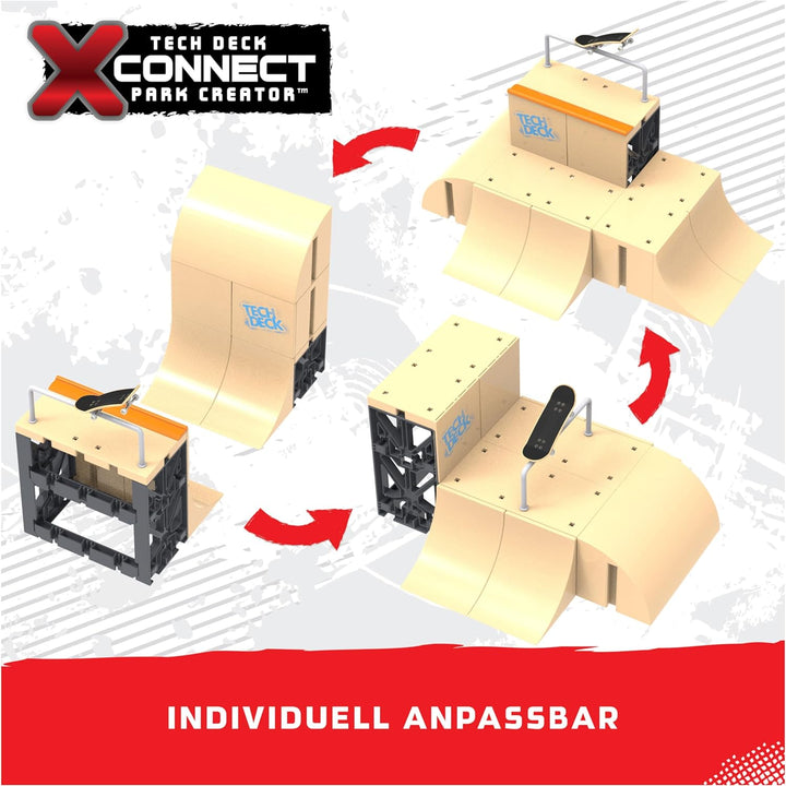 Tech Deck, Danny Way Mega Half Pipe X-Connect Park Creator, anpassbares Rampenset mit besonderem Pla