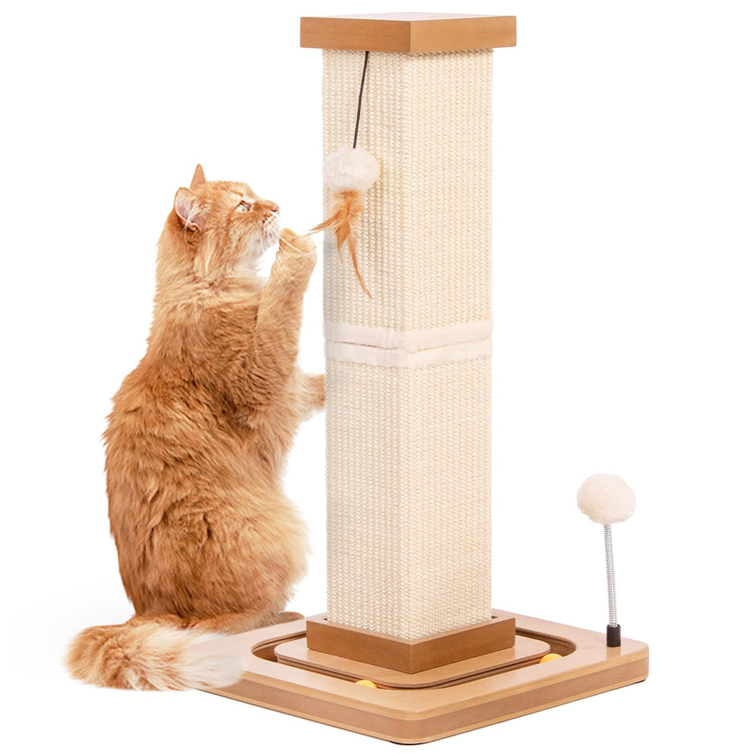 CanadianCat Company | Kratzstamm für Katzen - Karlo - mit Spielzeug | interaktives Katzenspielzeug s