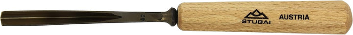 STUBAI Stemmeisen Stechbeitel Serie 52 - Form 42 | Gebogener Gaissfuss 8 mm, mit Holzgriff, für Kerb