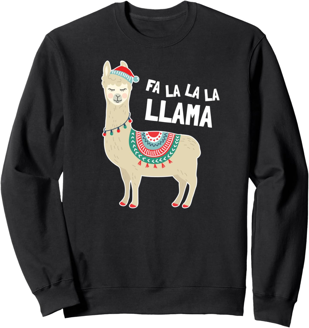 Lama Weihnachten Fa La La La Llama Sweatshirt
