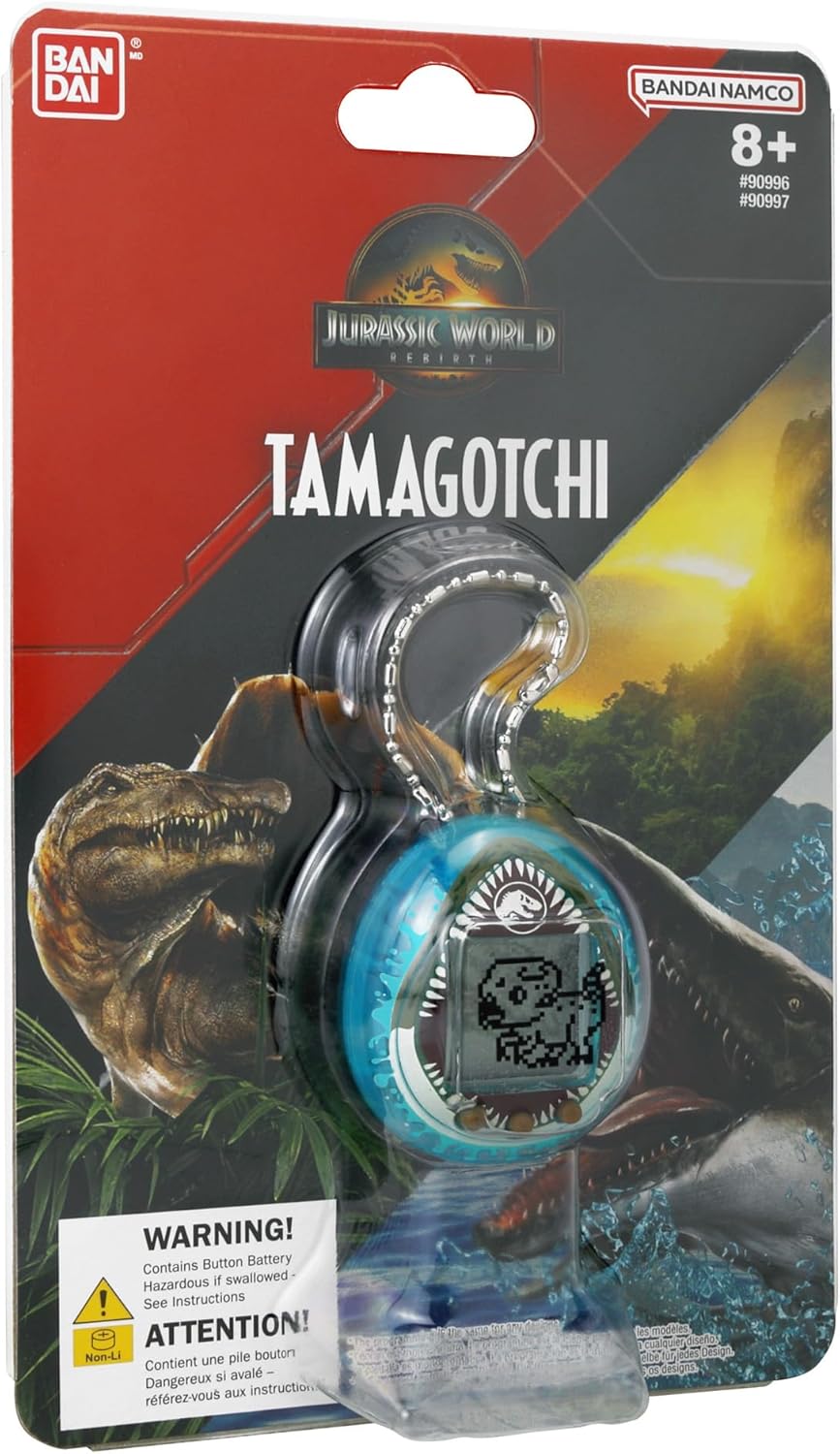 Bandai - Tamagotchi nano Jurassic Blue - Blaue Version Dino Mosasaurus - Interaktives Tamagotchi-Tie