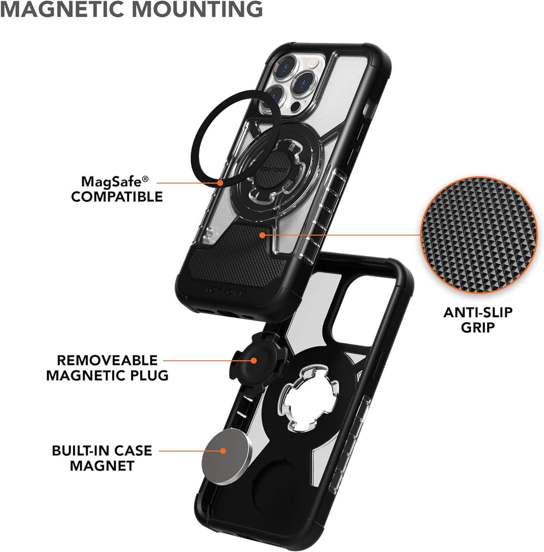 ROKFORM - iPhone 13 Pro Hülle, Crystal Series, Dual Magnet Plus MagSafe kompatibel, schlanke magneti
