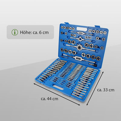 Gewindeschneidsatz 110 tlg zoll/metrisch M6 - M18 metrisch Gewindeschneider Gewindebohrer Schneidklu