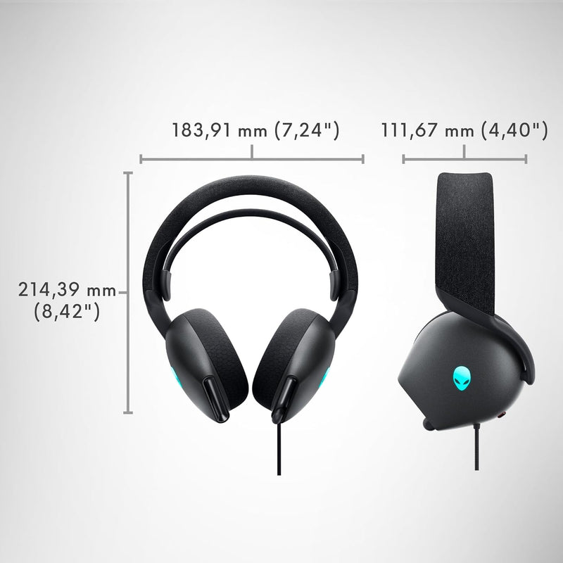 Alienware kabelgebundenes Gaming Headset - AW520H | Windows | Kopfhörer (USB) | Hi-Res Audio | Heads