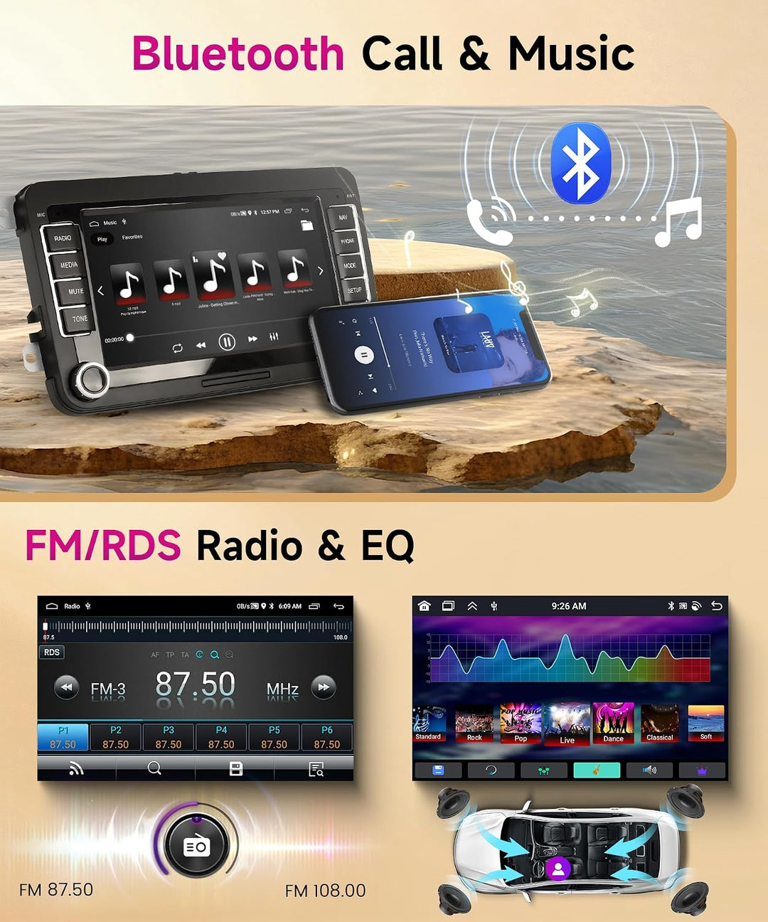 6G+128G 8 Core Wireless Carplay Android Autoradio für VW Golf 5 6 Passat Polo Tiguan Touran Caddy Sk