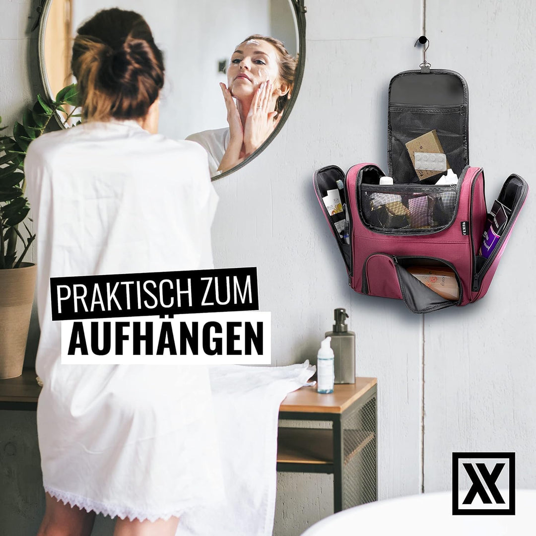LEXXUP Kulturbeutel - Grosse Reisetasche für Damen und Herren, Wasserabweisende Toilettentasche, für