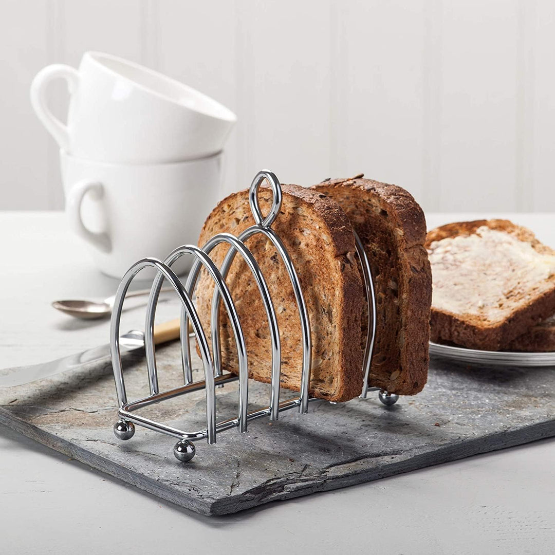Kilo BA51 Toastständer mit Kugelfüssen und Tragegriff, viktorianisches Design, Chrom, für 6 Scheiben