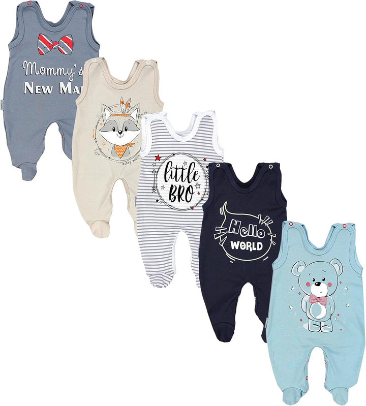TupTam Baby Unisex Strampler mit Aufdruck Spruch 5er Pack 50 Junge, 50 Junge