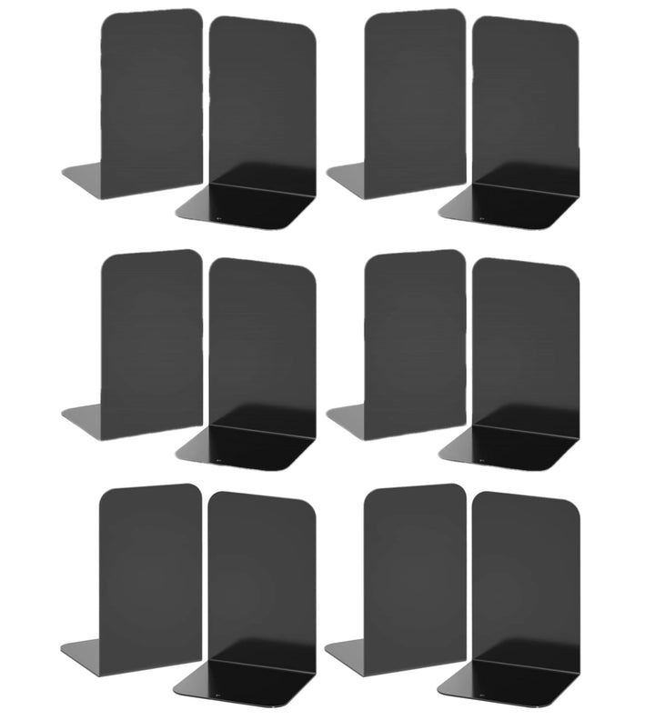 Deefongo 12 Stück Buchstütze, 20.5x13.5x9.3cm, Buchstützen aus Metall, Schwere Buchstütze für Büro S