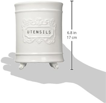Mud Pie 4581006 Circa Utensilienhalter aus Keramik, Utensilien, Utensilien