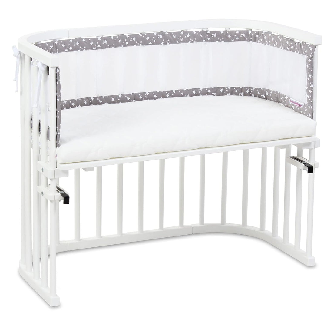 babybay Nestchen Mesh-Piqué passend für Modell Maxi, Boxspring und Comfort, taupe Sterne weiss passe