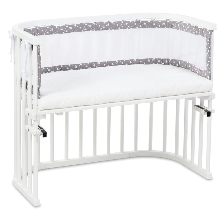 babybay Nestchen Mesh-Piqué passend für Modell Maxi, Boxspring und Comfort, taupe Sterne weiss passe