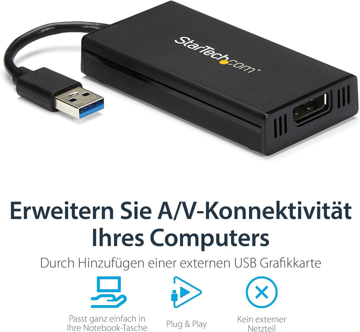 StarTech.com USB 3.0 auf DisplayPort Adapter - 4K 30Hz Ultra HD - DisplayLink zertifiziert - USB Typ