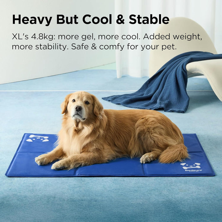 BEDSURE Kühlmatte für Hunde Extra Gross– 120x75cm selbstkühlende Gelmatte mit kratzfestem 300D Oxfor