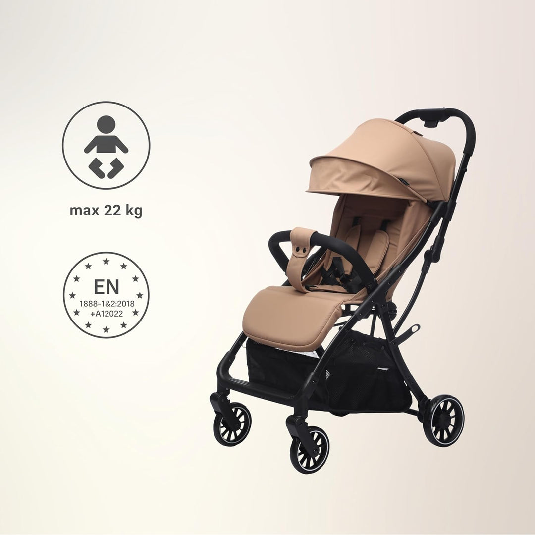 Compact Plus Buggy Kinderwagen Leicht & Kompakt – Reisebuggy bis 22 kg, Flugzeugtauglich & Klappbar,