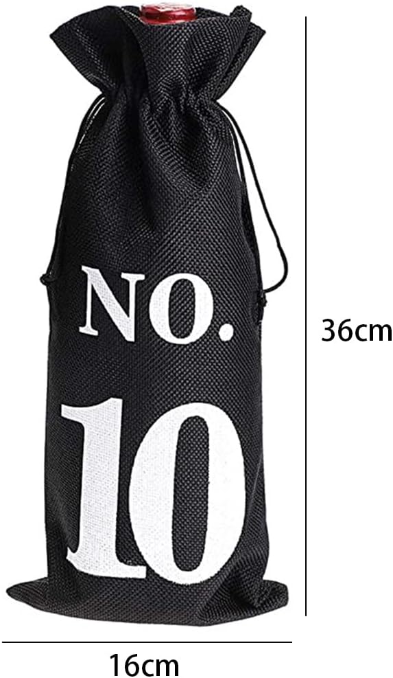 10 Stück schwarze Blindverkostungsbeutel, Verkostungshüllen mit Nummerierung 1 bis 10 für Wein- und
