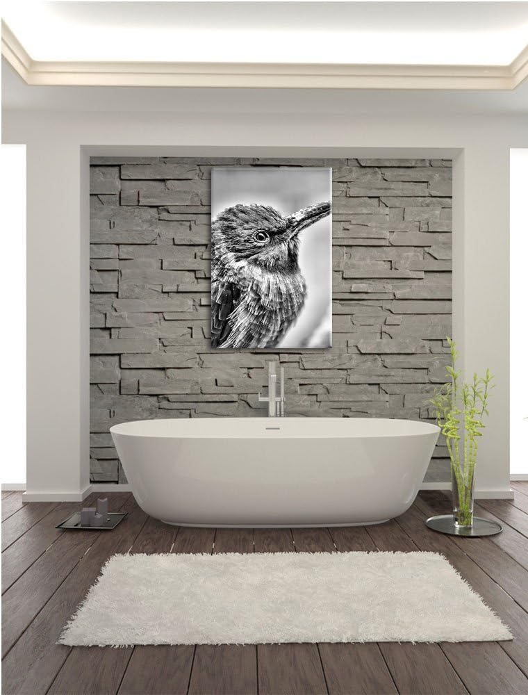 Pixxprint Monocrome, Kleiner tropischer Vogel, Format: 100x70 auf Leinwand, 100x70